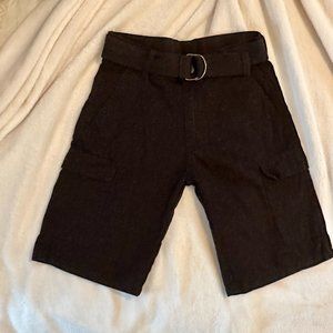 Boys Size 7 Black Polo Shorts with Belt